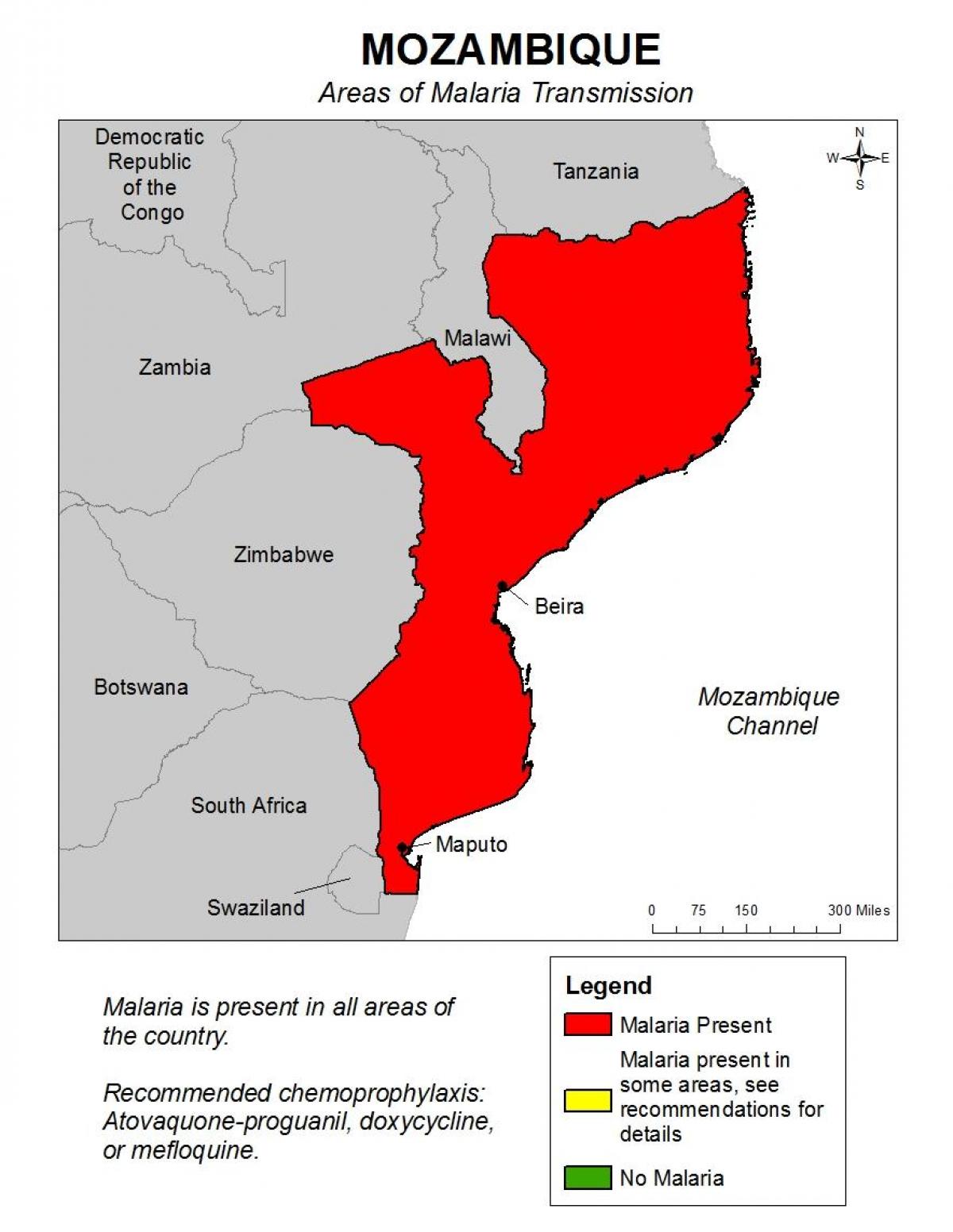 خريطة موزمبيق الملاريا