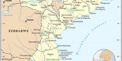 المطارات في موزامبيق على الخريطة